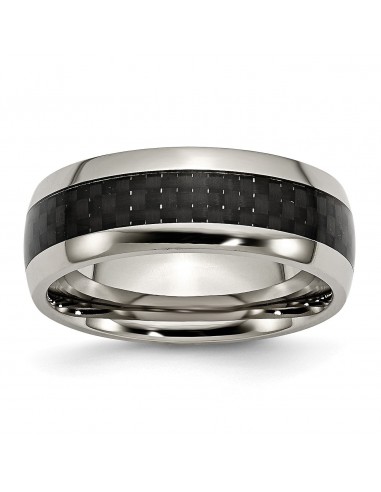 Titanium Polished w/Black Carbon Fiber Inlay 8mm Band la chaussure