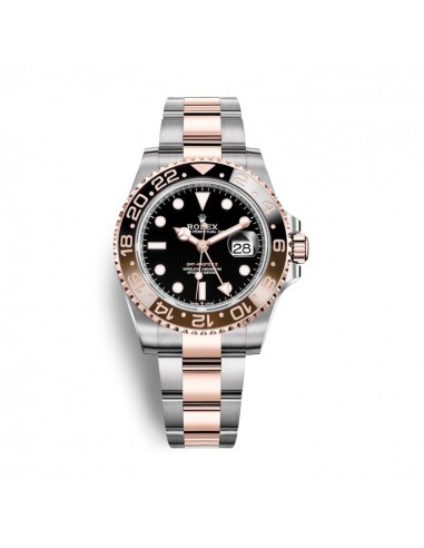 Certified Pre-Owned Rolex Two-Tone Steel & 18K Everose Gold GMT-Master II with 40X40 MM Black Round Dial. ROOT BEER en ligne