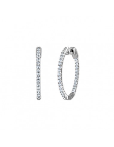 1 CTW Diamond In & Out Hoop Earrings in Sterling Silver suggérées chez