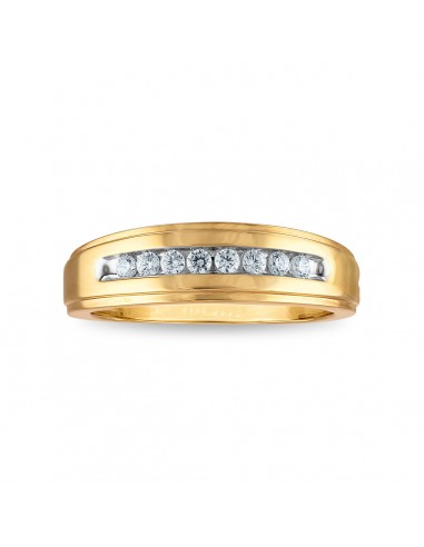 1/4 CTW Diamond Wedding Channel Set Ring in 10KT Yellow Gold de France