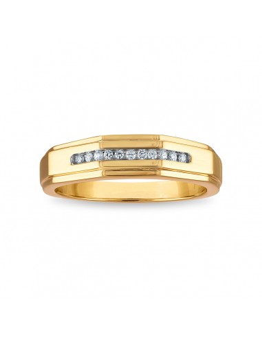 1/10 CTW Diamond Wedding Geometric Channel Set Ring in 10KT Yellow Gold de technologie