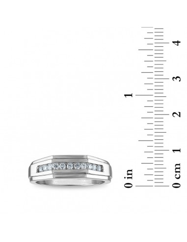 1/4 CTW Diamond Wedding Geometric Channel Set Ring in 10KT White Gold acheter en ligne