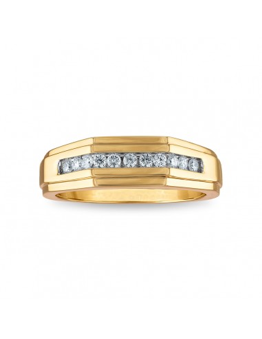 1/4 CTW Diamond Wedding Geometric Channel Set Ring in 10KT Yellow Gold shop