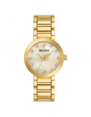 Bulova Futuro Watch with 30MM Champagne Round Dial and Stainless Steel Bracelet. 97P133 Economisez 