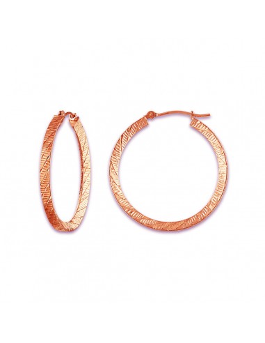 10KT Rose Gold 30X3MM Hoop Earrings Faites des économies