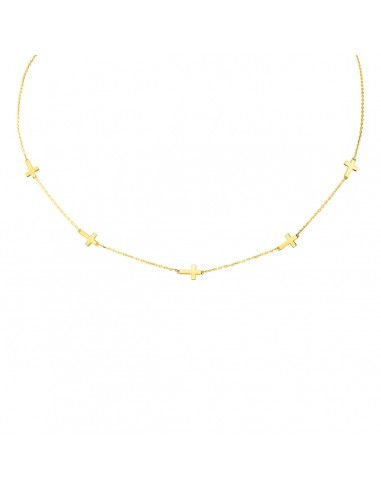 14KT Yellow Gold 17-inch Cross Necklace vente chaude votre 