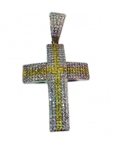 Luxe Layers Sterling Silver Cubic Zirconia Cross X-Large Pendant. Chain Not Included soldes