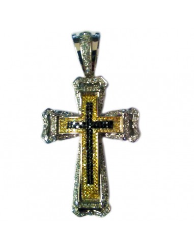 Luxe Layers Sterling Silver Cubic Zirconia Cross X-Large Pendant. Chain Not Included en ligne