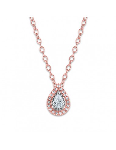 1/7 CTW Diamond Halo 18-inch Pendant in 10KT Rose Gold la colonne vertébrale