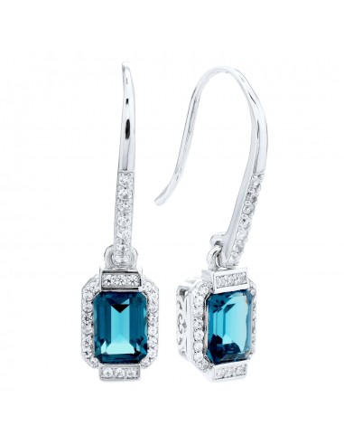 Sterling Silver Blue Cubic Zirconia Earrings À commander