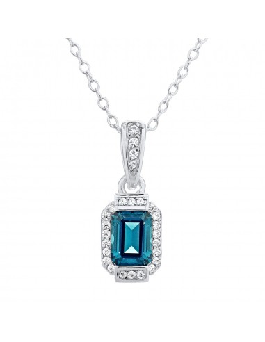 Sterling Silver 18-inch Blue Cubic Zirconia Pendant 2024