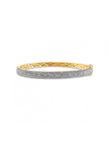 1/5 CTW Diamond Bangle Bracelet in Gold Plated Sterling Silver À commander