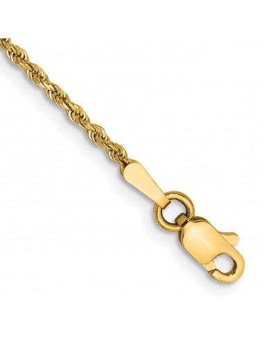 14KT Yellow Gold 6-inch 1.5MM Diamond-cut Lobster Clasp Rope Bracelet une grave pollution 