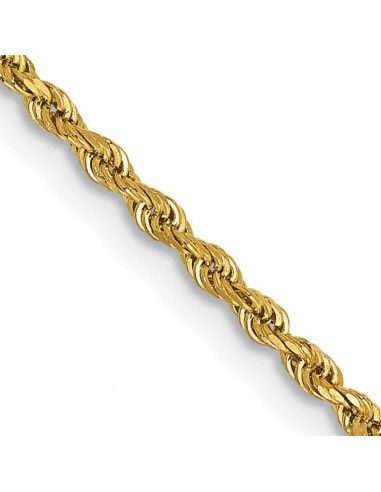 14KT Yellow Gold 14-inch 1.5MM Rope Diamond-cut Lobster Clasp Chain Vous souhaitez 