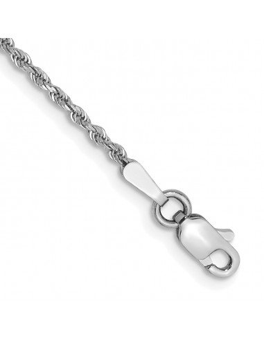 14KT White Gold 7-inch 1.5MM Diamond-cut Lobster Clasp Rope Bracelet une grave pollution 