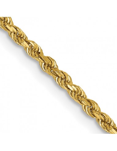 14KT Yellow Gold 14-inch 1.75MM Diamond-cut Lobster Clasp Rope Chain Paris Déstockage Promo