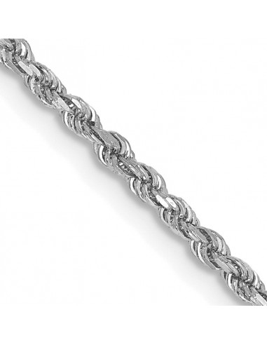 14KT White Gold 18-inch 1.75MM Diamond-cut Lobster Clasp Rope Chain la colonne vertébrale