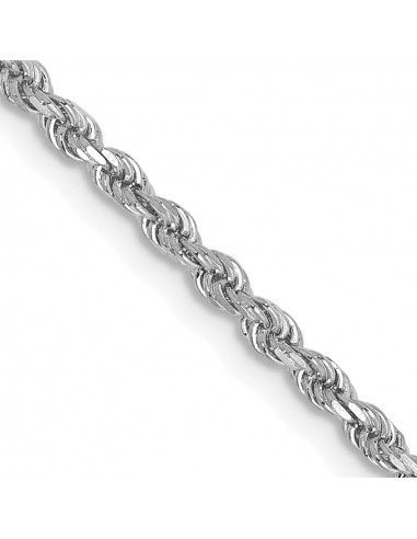 14KT White Gold 28-inch 2MM Diamond-cut Rope Chain le des métaux précieux