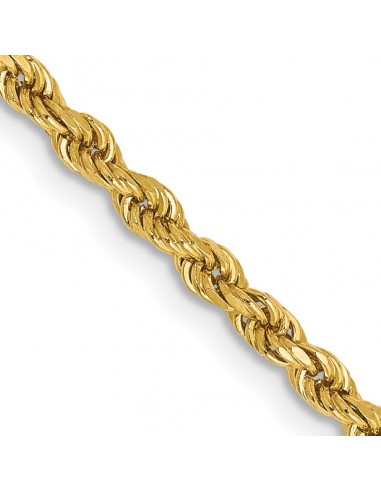 14KT Yellow Gold 20-inch 2.25MM Diamond-cut Lobster Clasp Rope Chain sur le site 