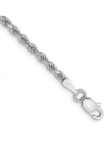 14KT White Gold 8-inch 2.25MM Diamond-cut Lobster Clasp Rope Bracelet s'inspire de l'anatomie humaine