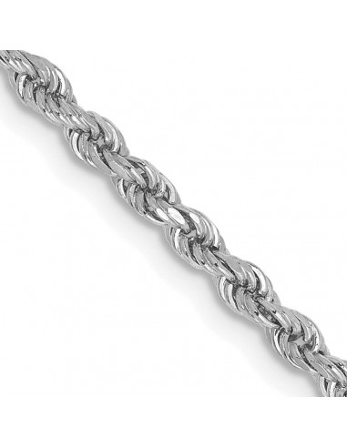 14KT White Gold 24-inch 2.25MM Diamond-cut Lobster Clasp Rope Chain Les êtres humains sont 