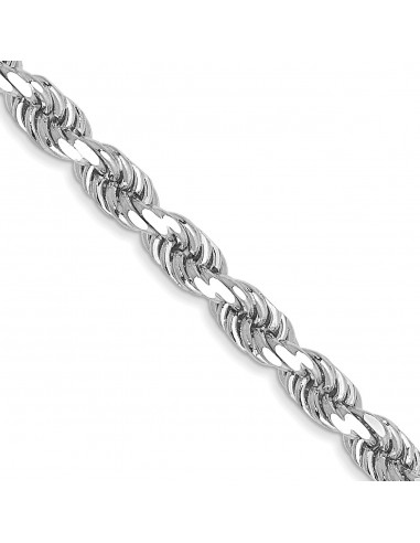 14KT White Gold 26-inch 3.5MM Diamond-cut Rope Chain la livraison gratuite