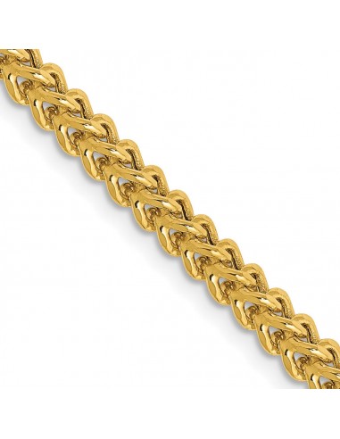 14KT Yellow Gold 18-inch 3MM Lobster Clasp Franco Chain la livraison gratuite