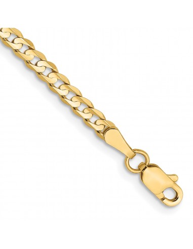 14KT Yellow Gold 7-inch 3MM Lobster Clasp Curb Bracelet la chaussure