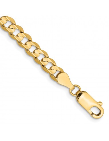 14KT Yellow Gold 8-inch 4.5MM Lobster Clasp Curb Bracelet en linge