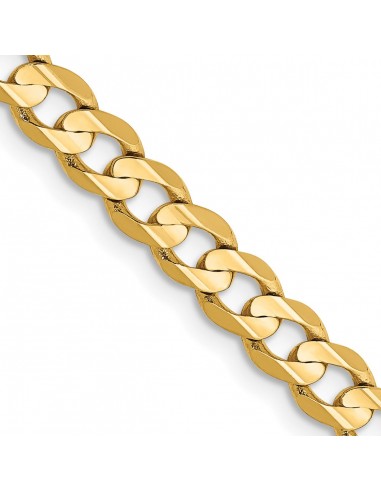 14KT Yellow Gold 20-inch 4.5MM Lobster Clasp Curb Chain pas cher