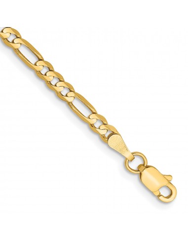 14KT Yellow Gold 7-inch 3MM Lobster Clasp Figaro Bracelet de la marque