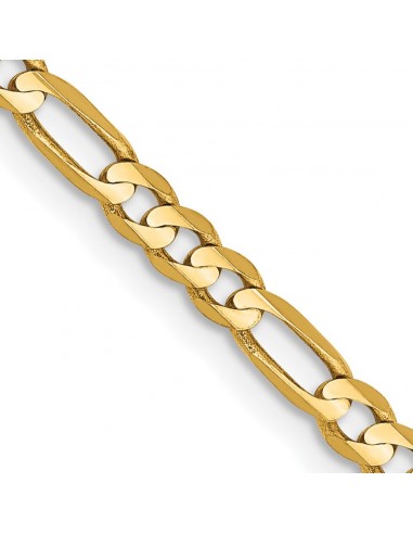 14KT Yellow Gold 18-inch 3MM Lobster Clasp Figaro Chain une grave pollution 