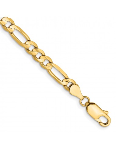 14KT Yellow Gold 8-inch 4.5MM Lobster Clasp Figaro Bracelet Les êtres humains sont 