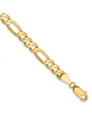 14KT Yellow Gold 9-inch 5.5MM Lobster Clasp Figaro Bracelet l'achat 