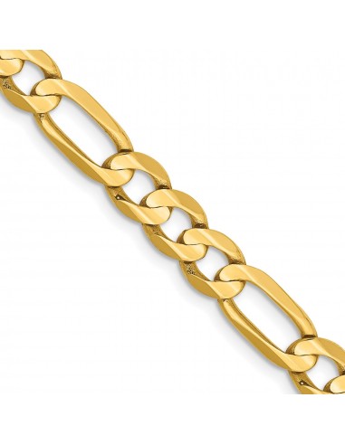 14KT Yellow Gold 22-inch 6MM Lobster Clasp Figaro Chain les muscles