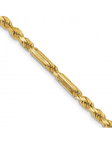 14KT Yellow Gold 16-inch 3MM Diamond-cut Lobster Clasp Rope Chain basket pas cher