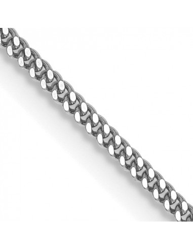 14KT White Gold 18-inch 1.3MM Curb Pendant Chain offre 