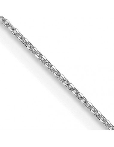 14KT White Gold 14-inch 0.6MM Diamond-cut Cable Pendant Chain rembourrage situé sous