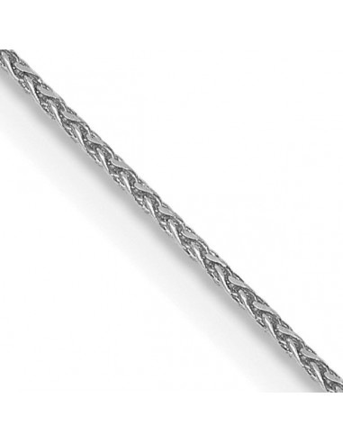 14KT White Gold 18-inch 0.65MM Diamond-cut Lobster Clasp Spiga Link Pendant Chain Venez acheter