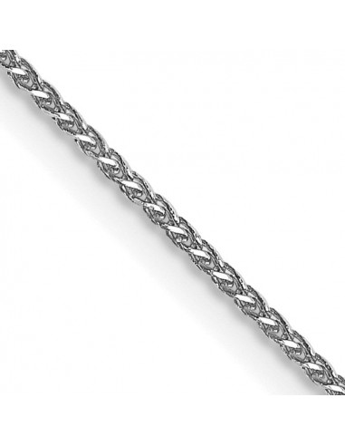 14KT White Gold 18-inch 1MM Diamond-cut Lobster Clasp Spiga Link Pendant Chain de technologie