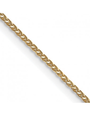 14KT Yellow Gold 18-inch 0.65MM Diamond-cut Lobster Clasp Spiga Link Pendant Chain Par le système avancé 