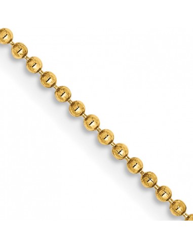 14KT Yellow Gold 24-inch 1.2MM Diamond-cut Lobster Clasp Beaded Chain acheter en ligne