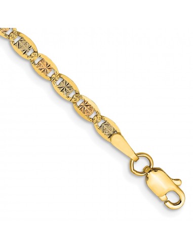 14KT Gold Tri-Color 7-inch 2.75MM Valentino Bracelet d'Europe débarque