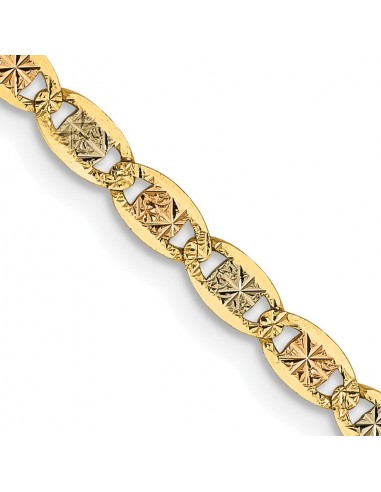 14KT Gold Tri-Color 16-inch 2.75MM Valentino Chain Véritable concentré