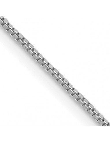 14KT White Gold 14-inch 0.7MM Lobster Clasp Box Chain offre 