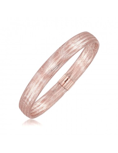 14KT Rose Gold 7.25-inch Bangle Mesh Bracelet Economisez 