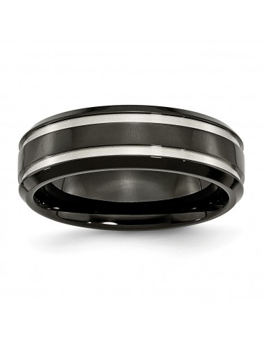 Titanium Black IP-plated Grooved 7mm Band À commander