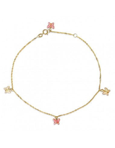 10KT Yellow Gold 10-inch Butterfly Anklet ouvre sa boutique