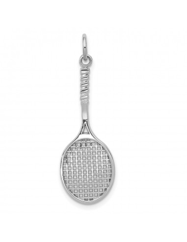 14k White Gold Tennis Racquet Charm Pour