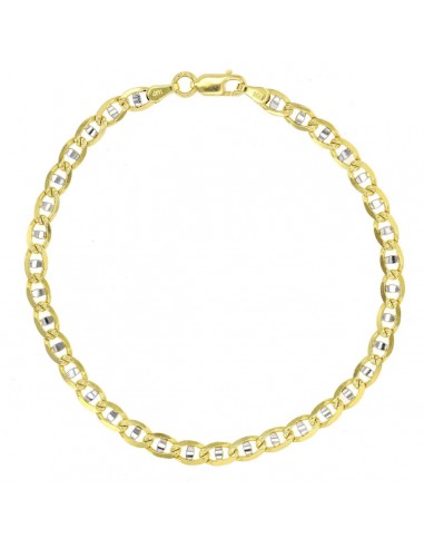 14KT White and Yellow Gold 8-inch 4.2MM Anchor Link Bracelet les ligaments